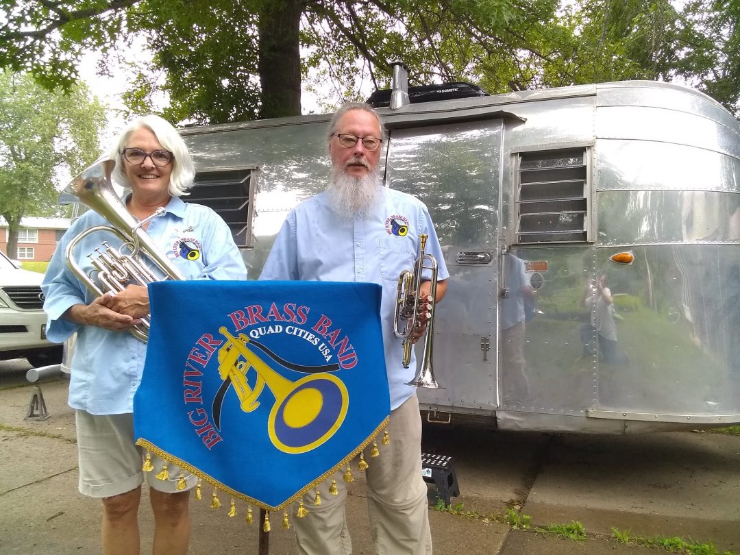 Inner Tuba performing with brass band or ensemble