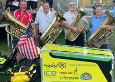 Inner Tuba performing with brass band or ensemble